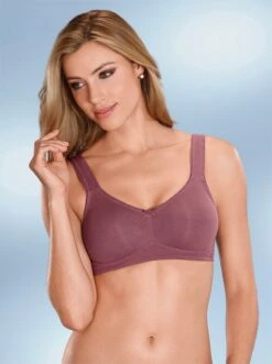 Wäschepur BH Ohne Bügel In Taupe + Brombeer