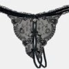 Petite Fleur Gold String-Ouvert In Schwarz