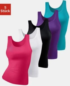 Petite Fleur Unterhemd In Pink, Schwarz, Weiß, Lila, Türkis