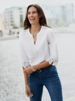 Schlupfbluse In Weiß