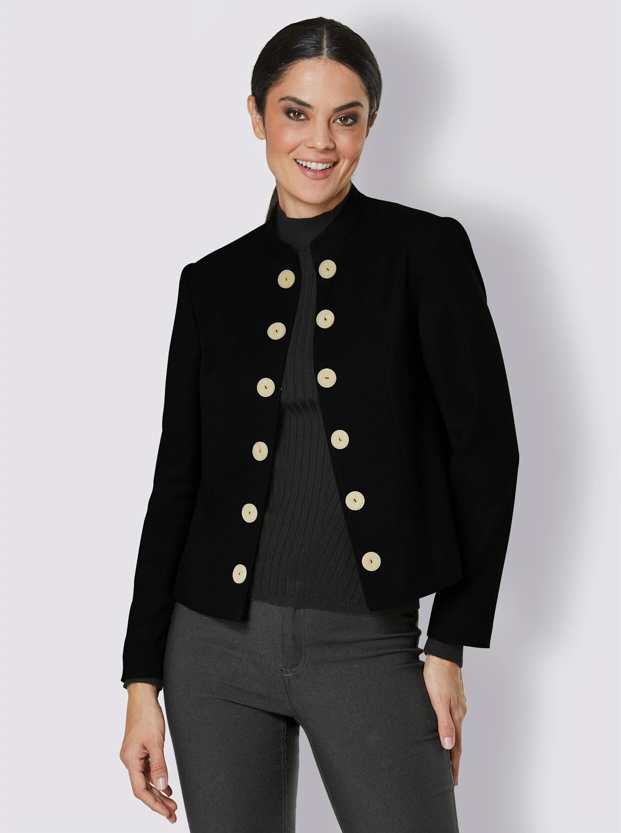 Creation L Premium Polyester-Woll-Blazer In Schwarz – Bild 2