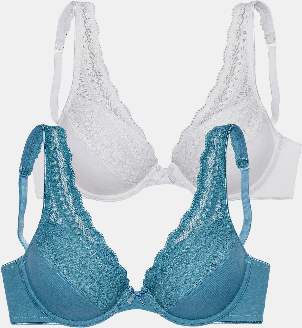 Petite Fleur Push-up-BH In Blau+weiß – Bild 4