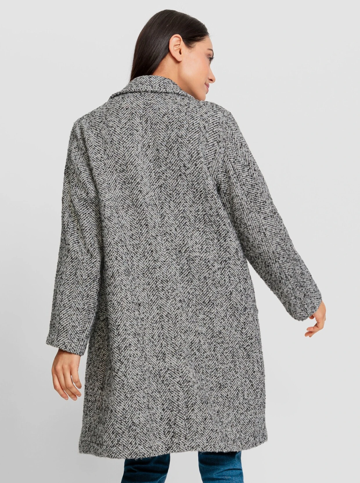 Heine Mantel In Schwarz-weiß-gemustert – Bild 5