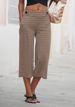 Buffalo Culotte In Sand-rostrot-bedruckt