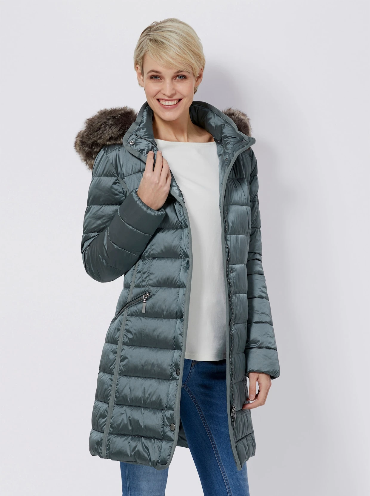 Green Goose Kurzmantel In Jadegrün