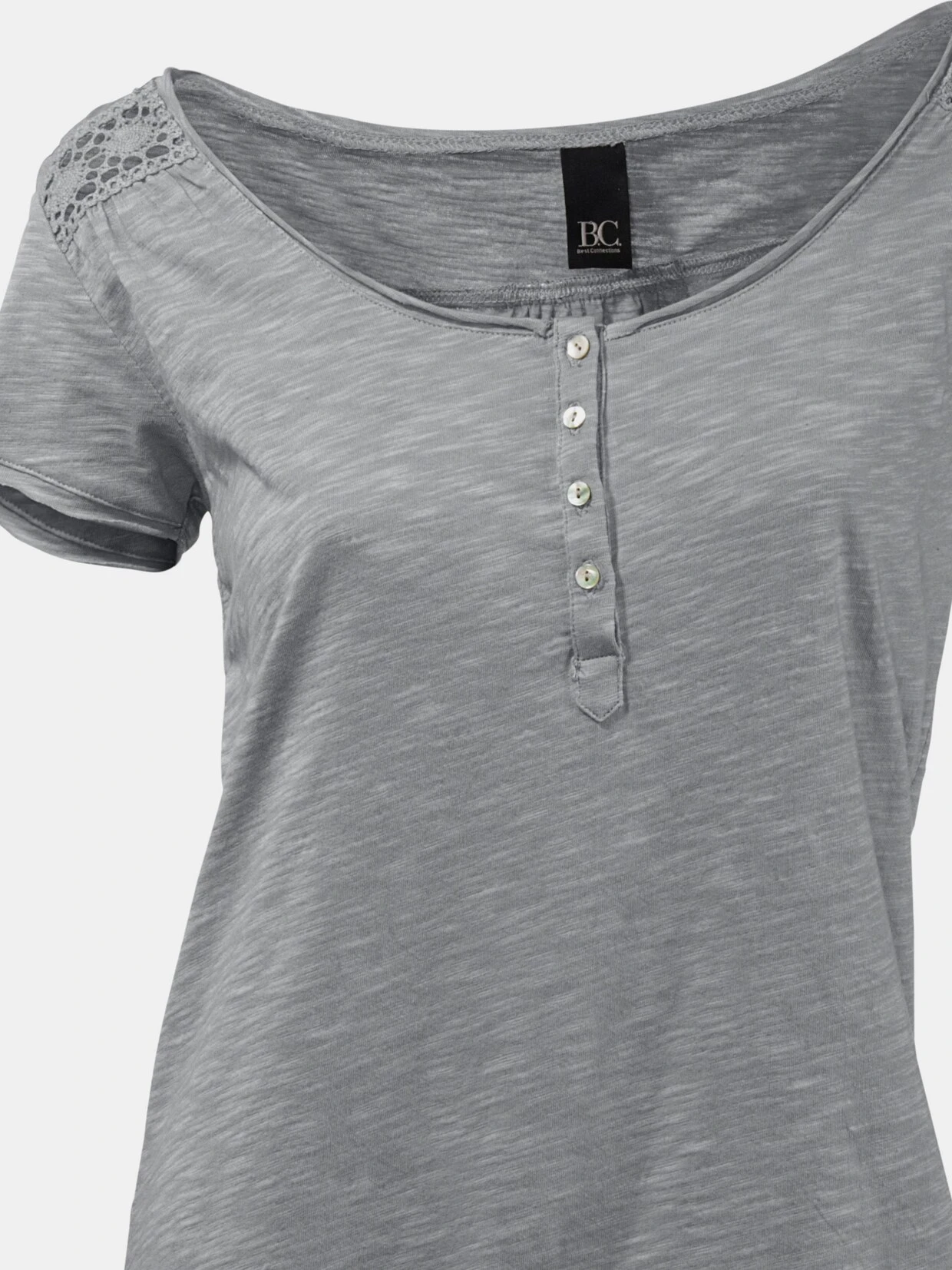 Heine Rundhals-Shirt In Grau – Bild 4