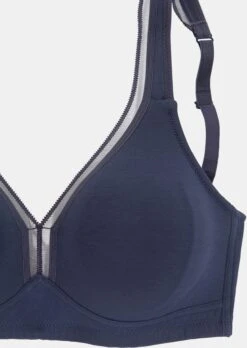 Petite Fleur T-Shirt-BH In Marine+weiß