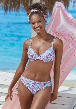 S.Oliver Bikini-Hose In Lila-bedruckt