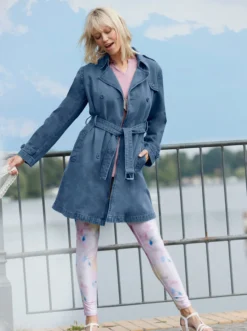 Trenchcoat In Blue-bleached