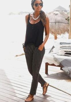 Buffalo Strandhose In Schwarz-weiß-gestreift