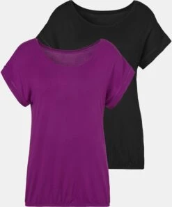 Vivance T-Shirt In Lila, Schwarz