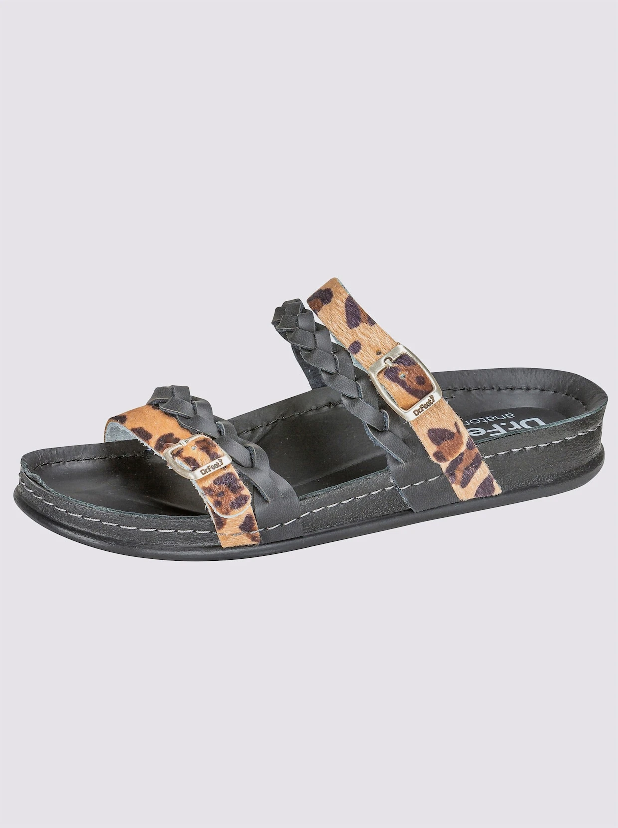 Dr. Feet Pantolette In Schwarz-leofarben