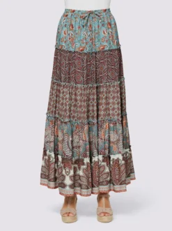 Heine Druck-Rock In Ozean-champagner-bedruckt