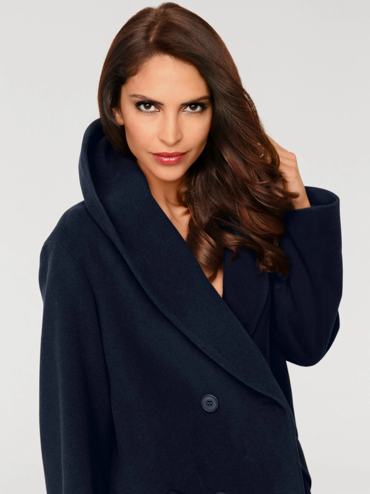 Heine Woll-Jacke In Marine – Bild 6