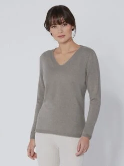 Creation L Premium Kaschmir-Pullover In Grau-meliert