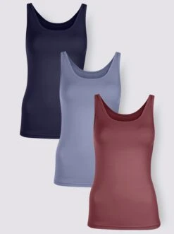 Wäschepur Achseltop In Bleu + Marine + Bordeaux