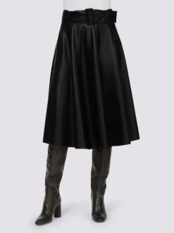 Heine Lederimitat-Rock In Schwarz