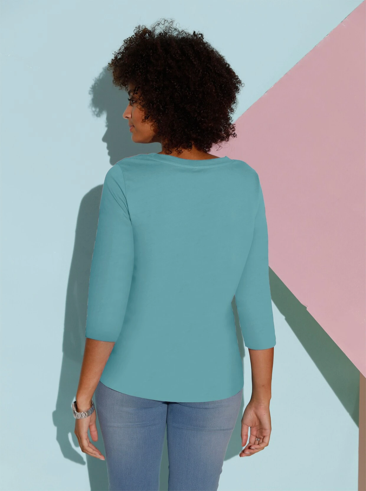 Rundhalspullover In Aqua – Bild 3