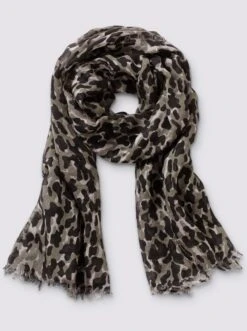 Heine Schal In Oliv-schwarz