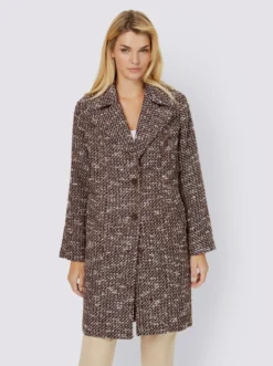 Heine Mantel In Schoko-champagner-gemustert